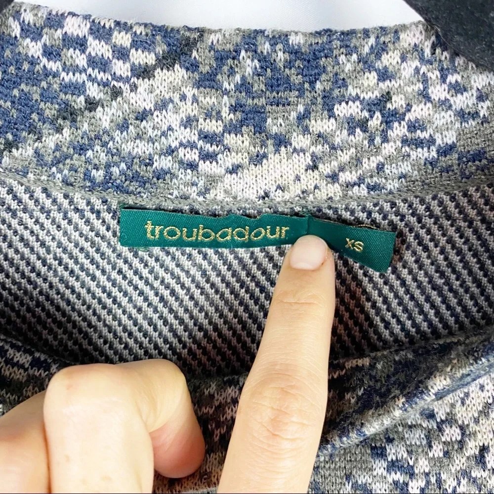 ANTHROPOLOGIE Troubadour Plaid & Floral Felted Wool Sweater XS - Picture 5 of 7